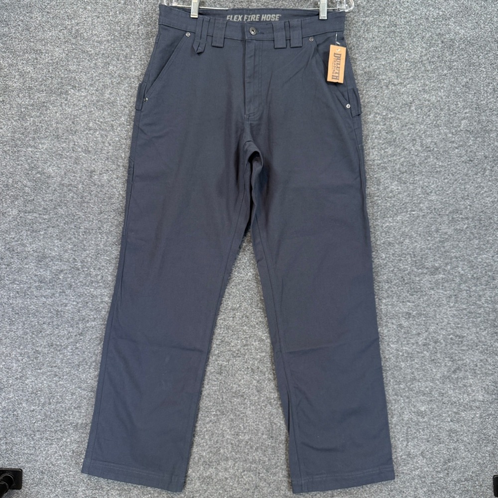 Duluth Trading Co Flex Fire Hose Pants Mens 32x32 Blue Relaxed Fit Workwear NEW